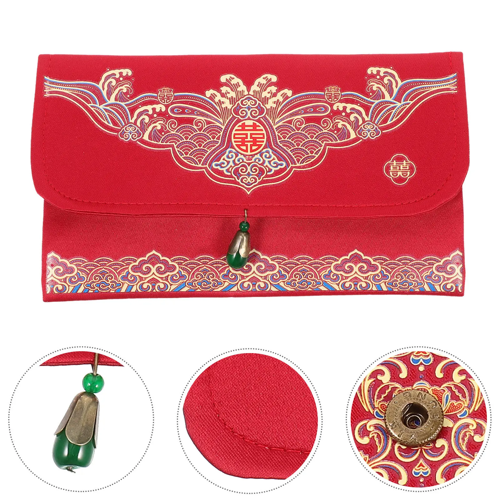 

Brocade Red Envelope Chinese Wedding Money Packet Luxury Wedding Favor Gift Bag Jewelry Card Cash Holder Traditional Blessing