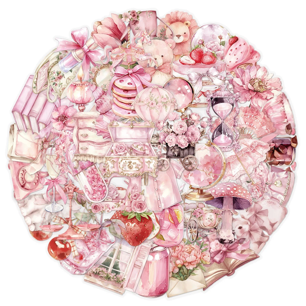 10/30/50pcs Kawaii Aesthetic Pink Cartoon Girl Stickers Graffiti Decals DIY Laptop Notebook Fridge Decoration Sticker Kids Toys