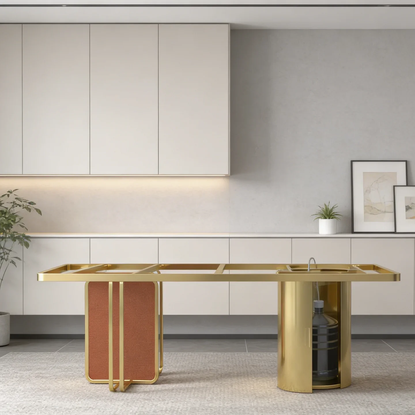 Light luxury stainless steel table legs office tea base simple tea feet marble legs bracket advanced sense