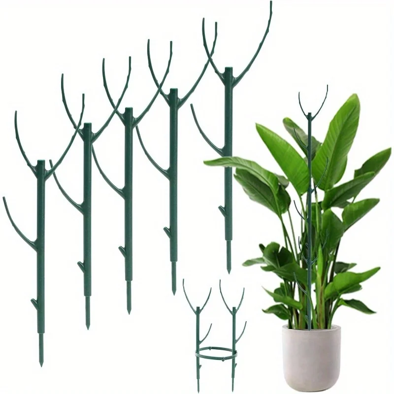 5 قطع من حلقات دعم النباتات البلاستيكية القابلة للتكديس، وأسوار غصين قابلة للتعديل وأقفاص نباتية لنباتات التسلق، والطحالب، وزهور أصيصها #2