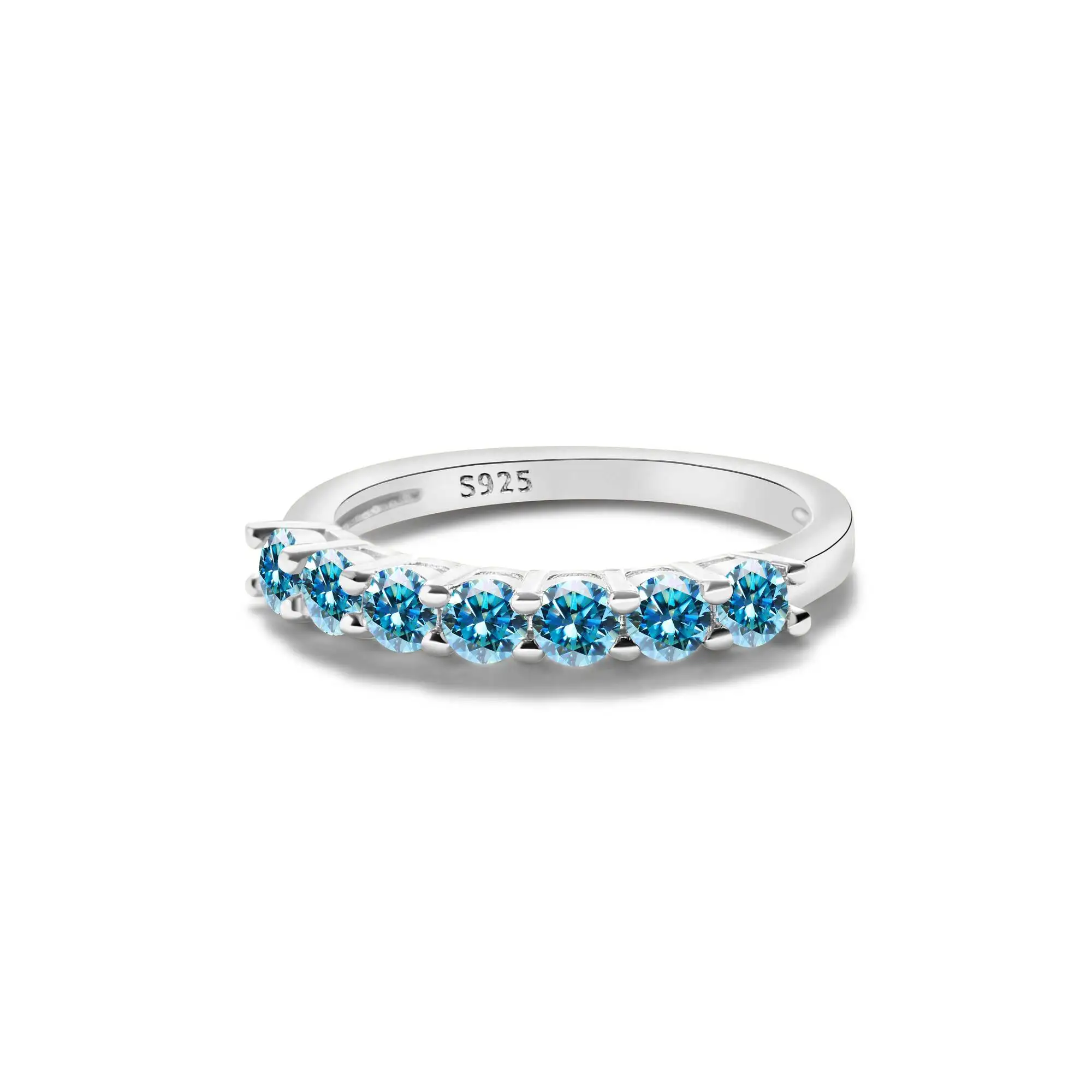 1,0 Karat Königsblau Farbe Moissan ite Ring Sterling Silber massiv Gelbgold Farbe Hochzeit Verlobung ringe für Frauen – Detail 7