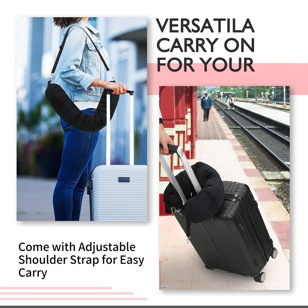 N38R_Stuffable Neck Pillow for Travel with Hood Adjustable Travel Pillow