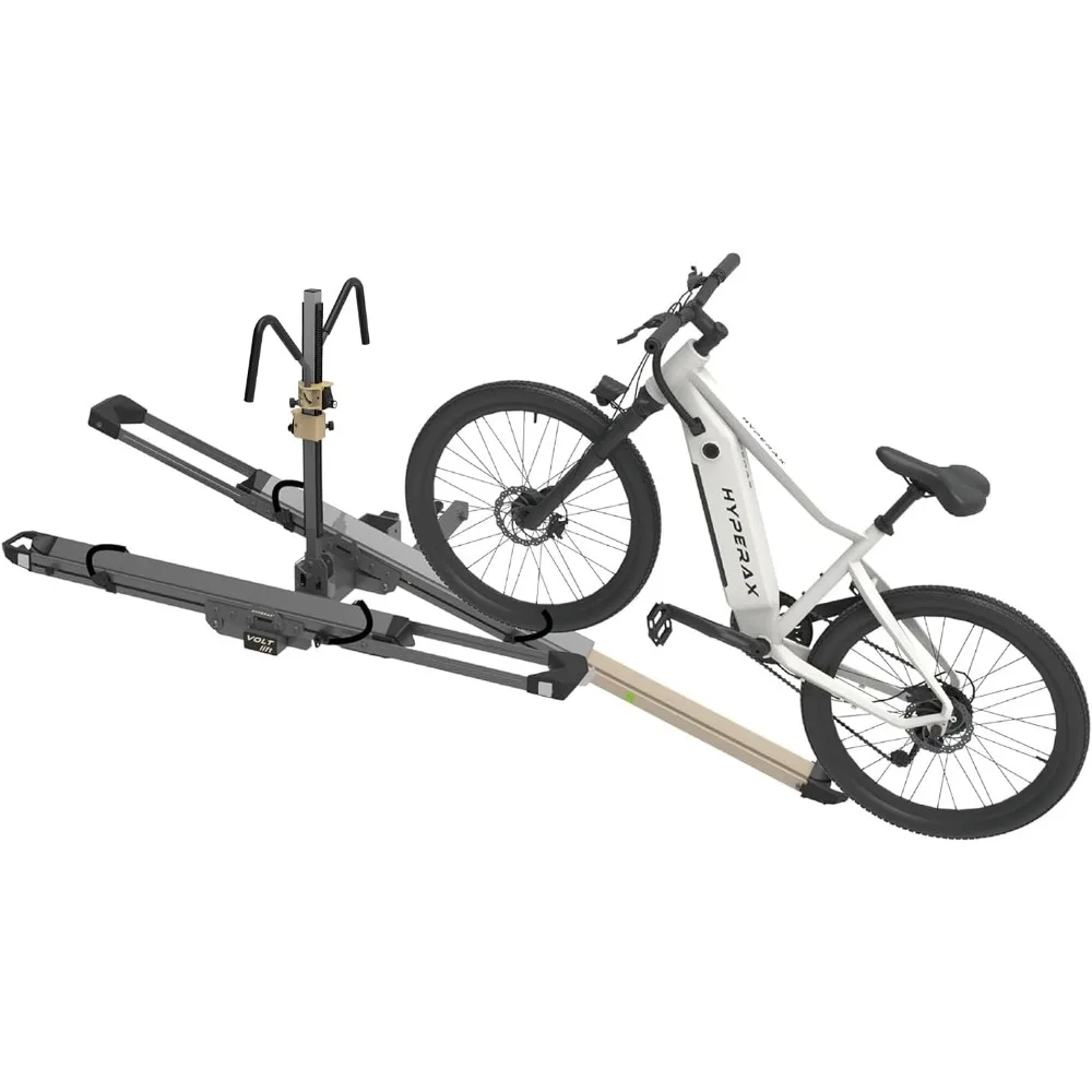 Rated Hitch Mounted 2 E Bike Rack Carrier with RAMP Up to 2X 80lbs eBikes with Up to 5