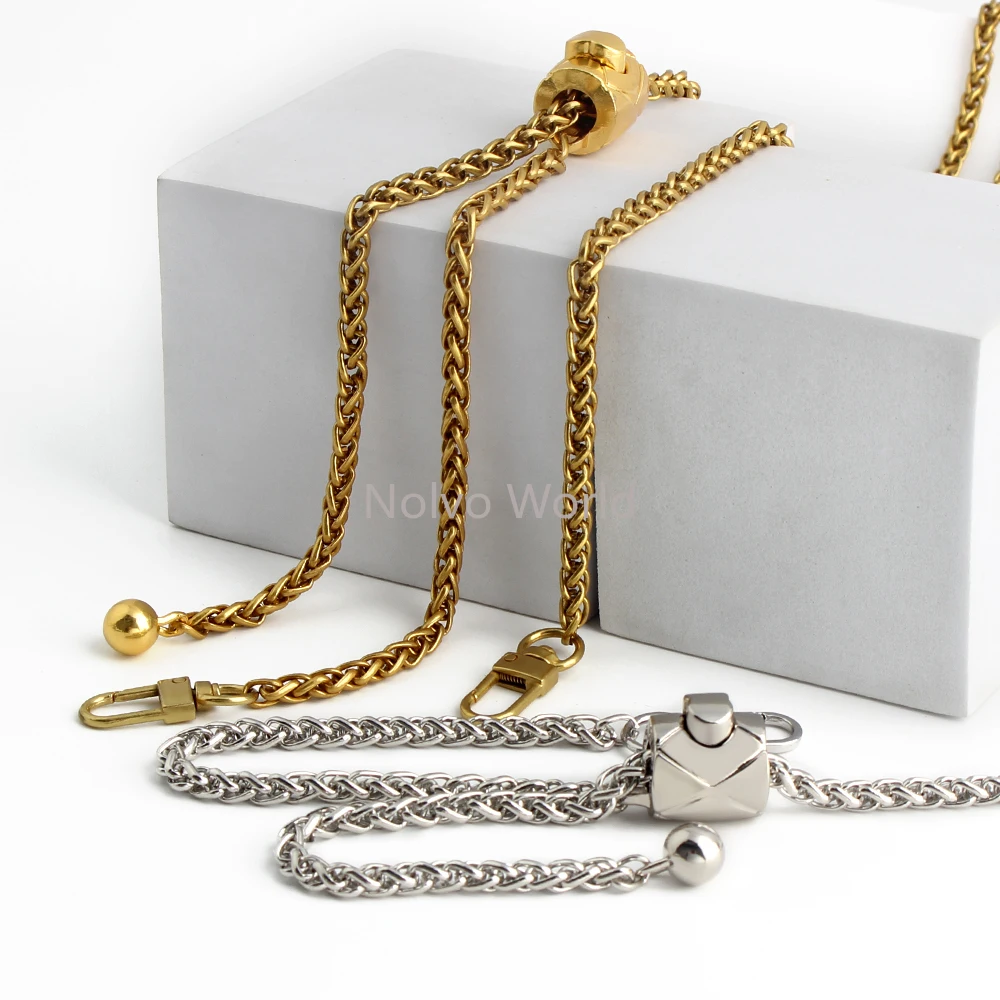 2/4/10PCS 6mm 107cm Balls Chain DIY Bag Chain Metal Adjustable Length For Shoulder Strap Crossbody Handbag High-end Accessories