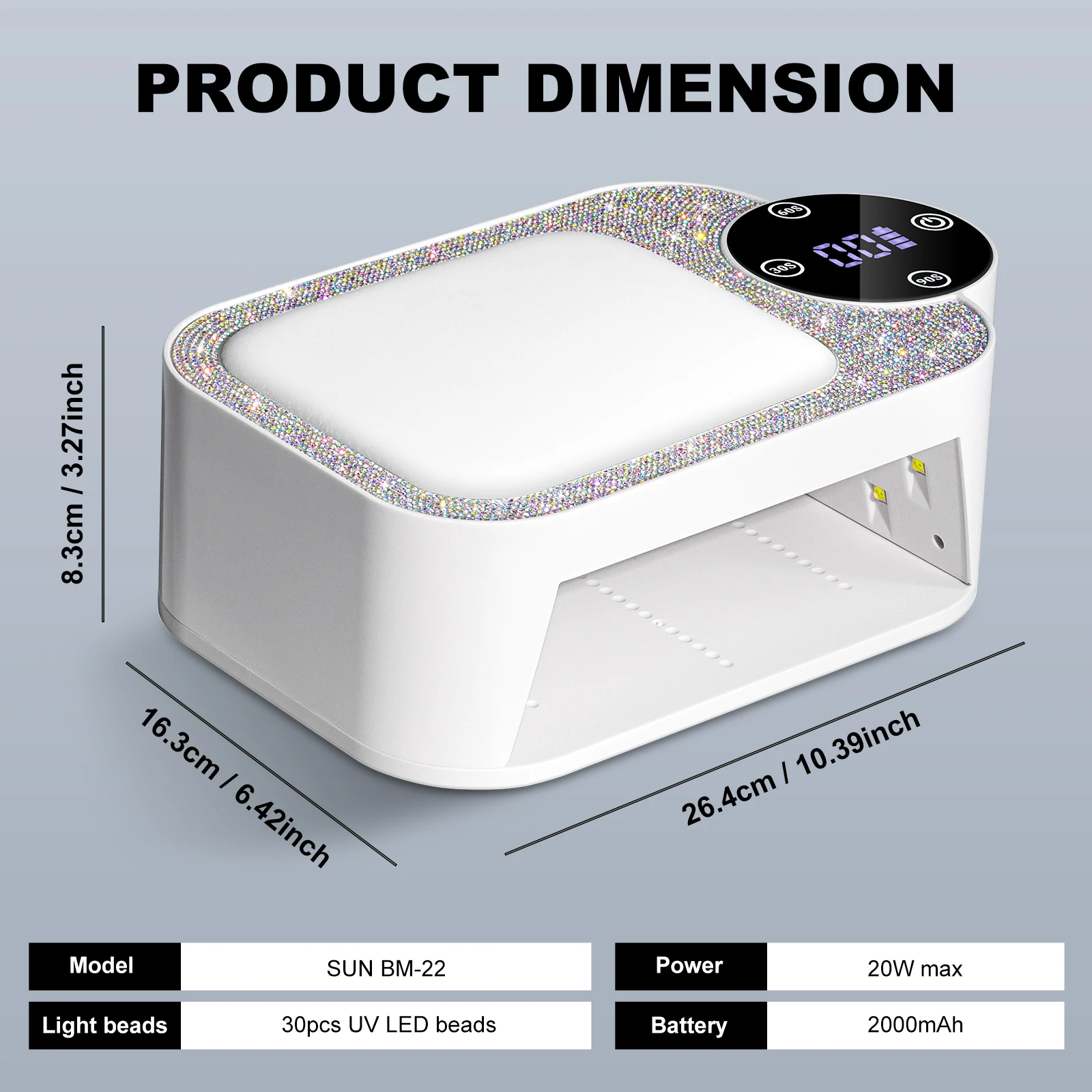 Professional UV LED Nail Lamp with Hand Pillow Cordless 45LEDs Rechargeable Nail Dryer for Gel Polish Curing Lamp Manicure Tool