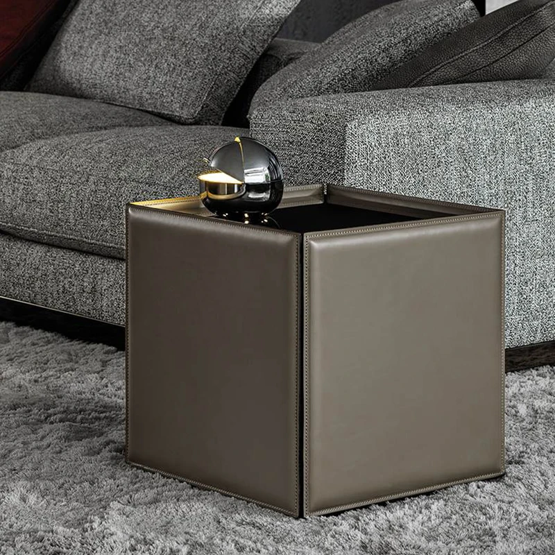 italian minimalist design leather coffee table square sofa side tables for living room modern