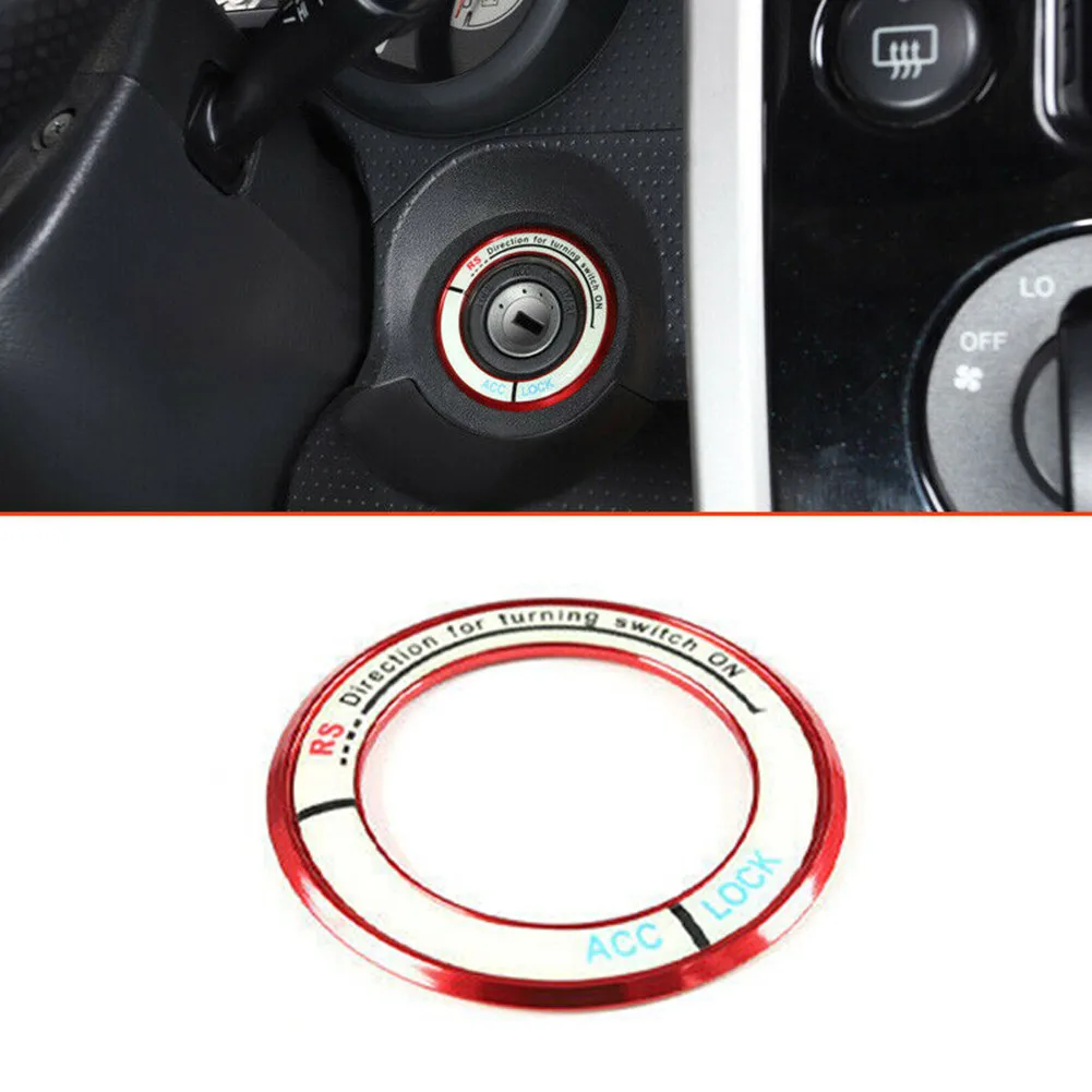 

For Toyota FJ Cruiser 2007-2014 Red Car Carbon Fiber Ignition Switch Button Start Cover Interior Trim Stickers Decoration Access