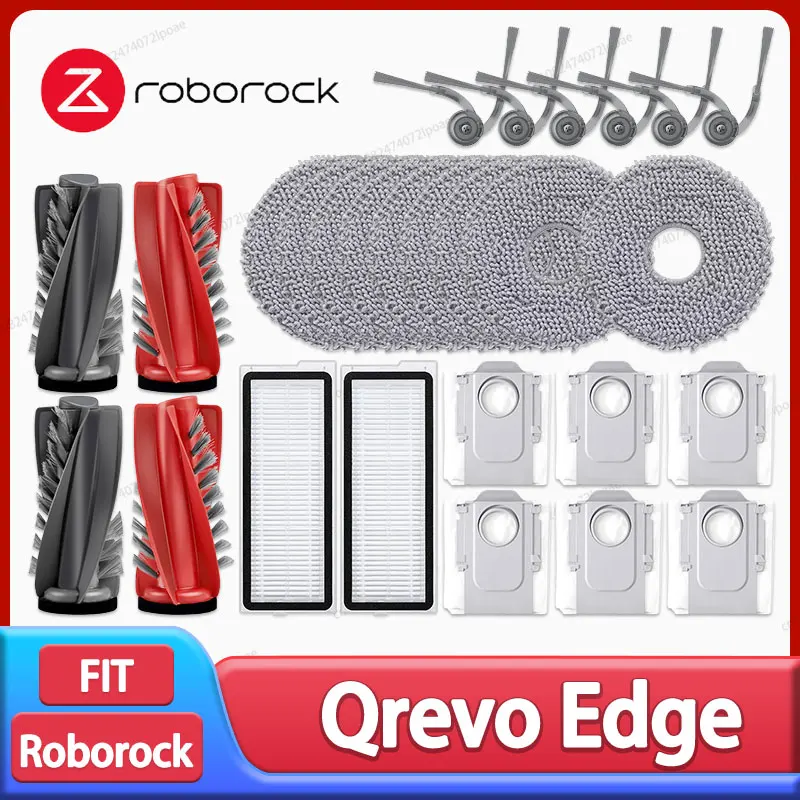 

Roborock Qrevo Edge / S5A / 5V1 / Edge C Robot Vaccum Cleaner Accessories Main Side Brush Mop Cloth Dust Bag HEPA Filter Parts