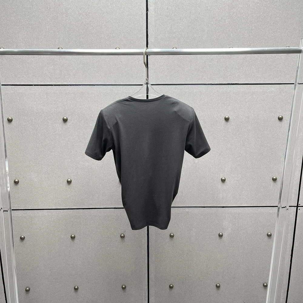 

Linen-Cotton Blend Women's T-Shirt, Knotted Detail Solid Color Crew Neck Short Sleeve Tees Top 2025 Fall/Winter New Arrival Y2K