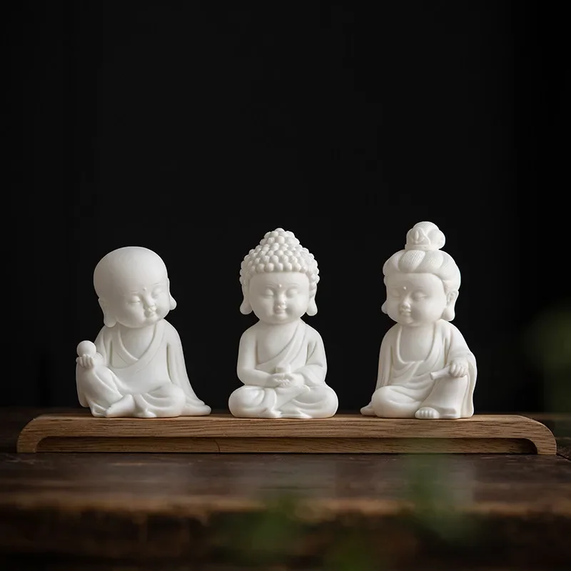 V8 Jiuzao Zen Day Tathagata Buddha Small Ornament Home Ceramic Buddha Statue Buddha Tea Pet Ornament Gift
