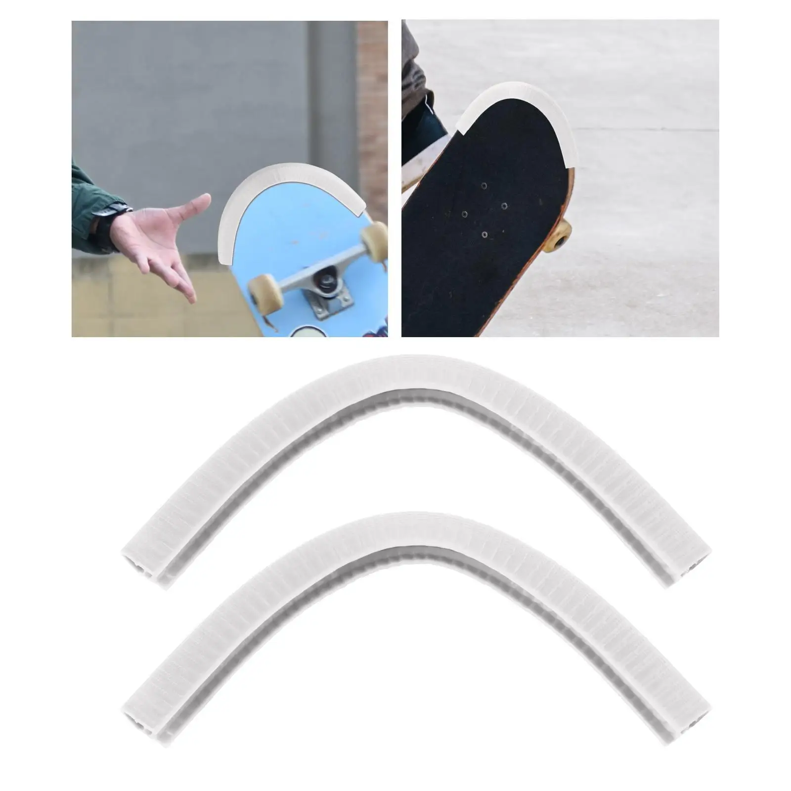 2 pces borda proteção equipamentos tira skate deck guardas protetor para diminuir fricção longboarding placas de skate cruiser