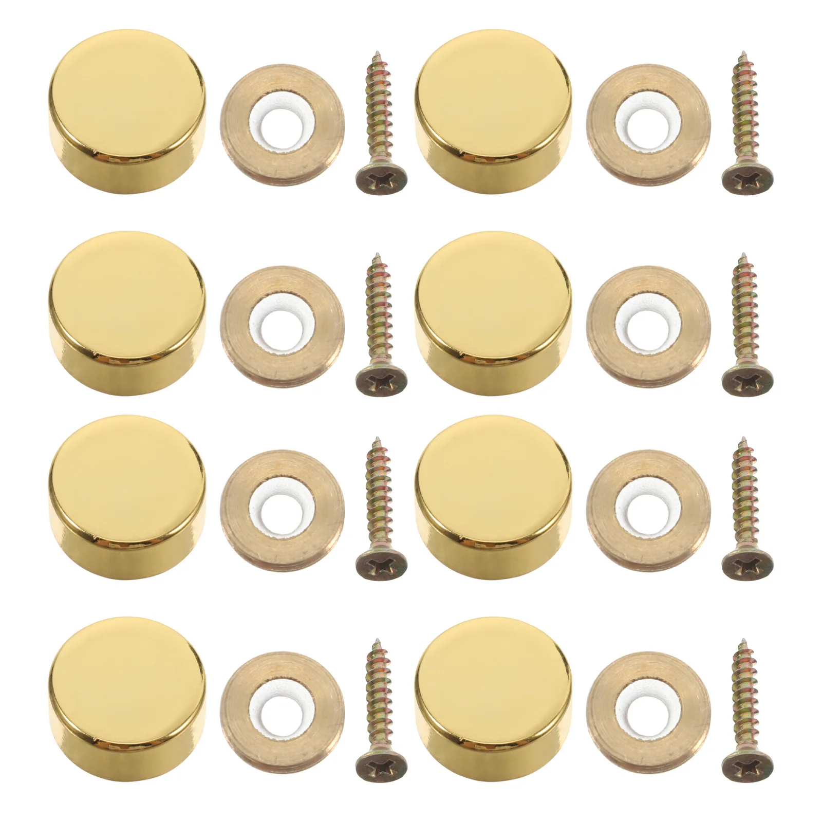 

16 pcs Decorative Nails 12Mm Outer Diameter 9.5Mm Inner Diameter Flat Mirror Screws For Glass Signs Advertising Hardware Home