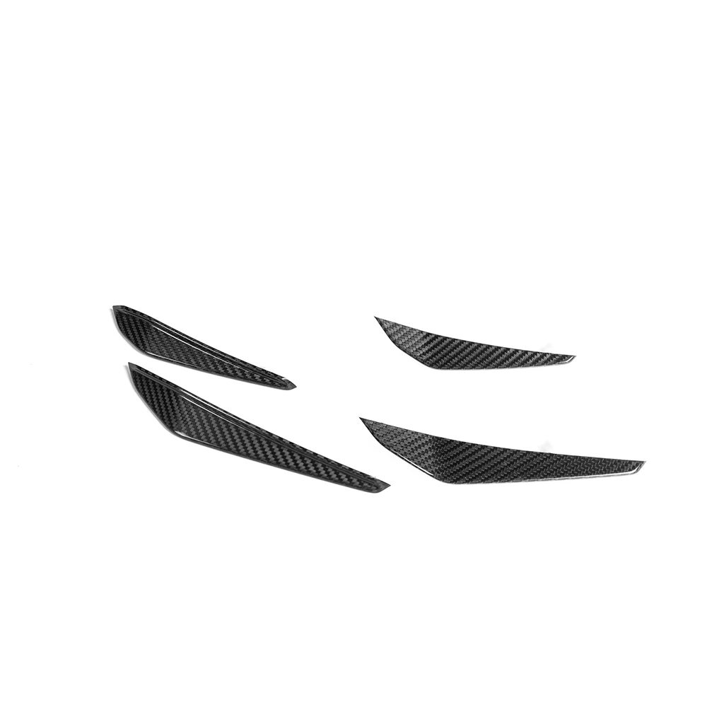 4Pcs Real Dry Carbon Fiber Front Bumper Side Canards Splitter Spoiler for BMW G80 M3 G82 G83 M4 2021UP