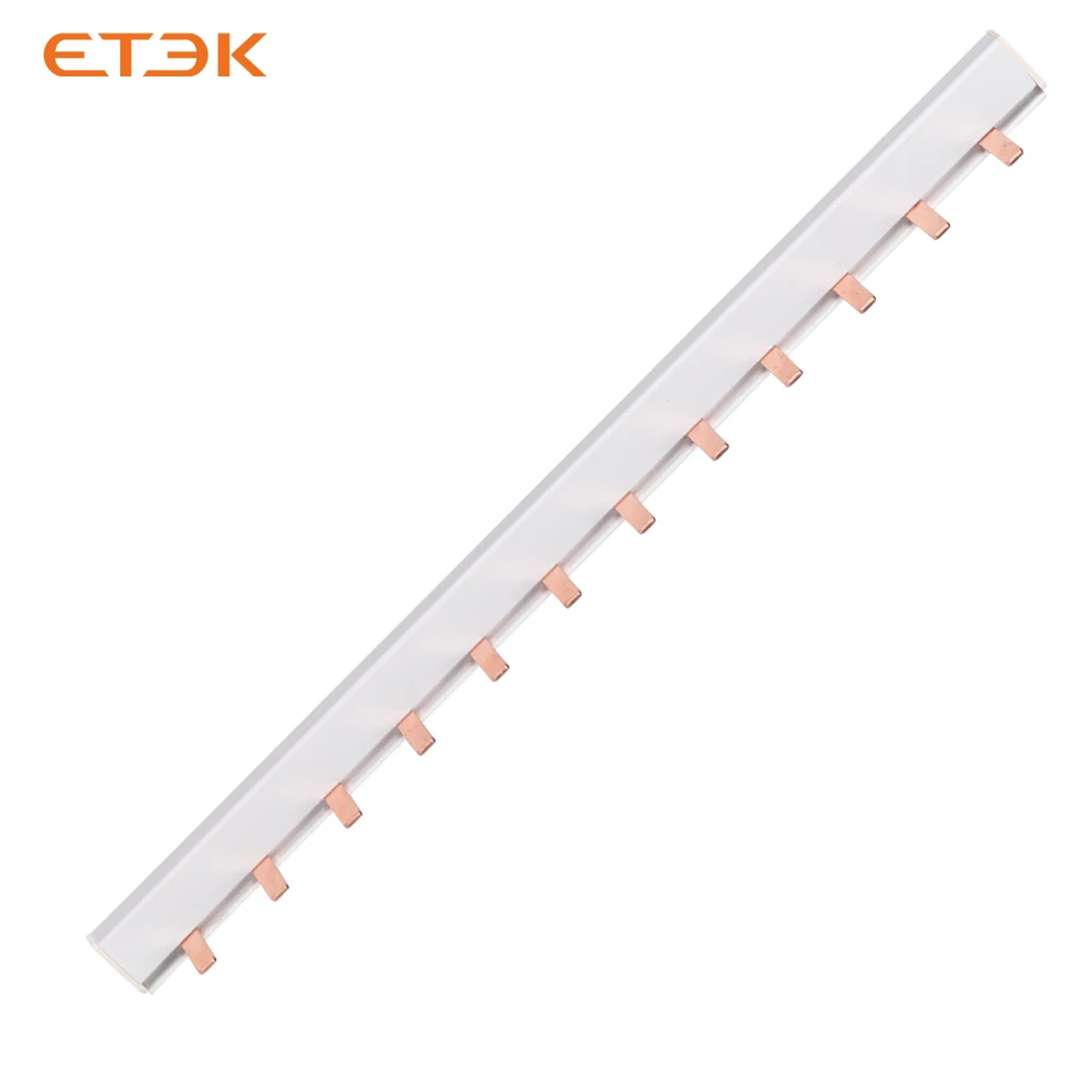 ETEK Copper Busbar for Distribution Box Circuit Breaker1P/2P 63A Cross Section 10mm ² 12way MCB Connector type copper Busbar image 4