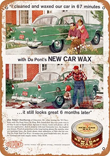 Wall-Color  Metal Sign - 1958 Du Pont Car Wax and 1955  - Vintage Look