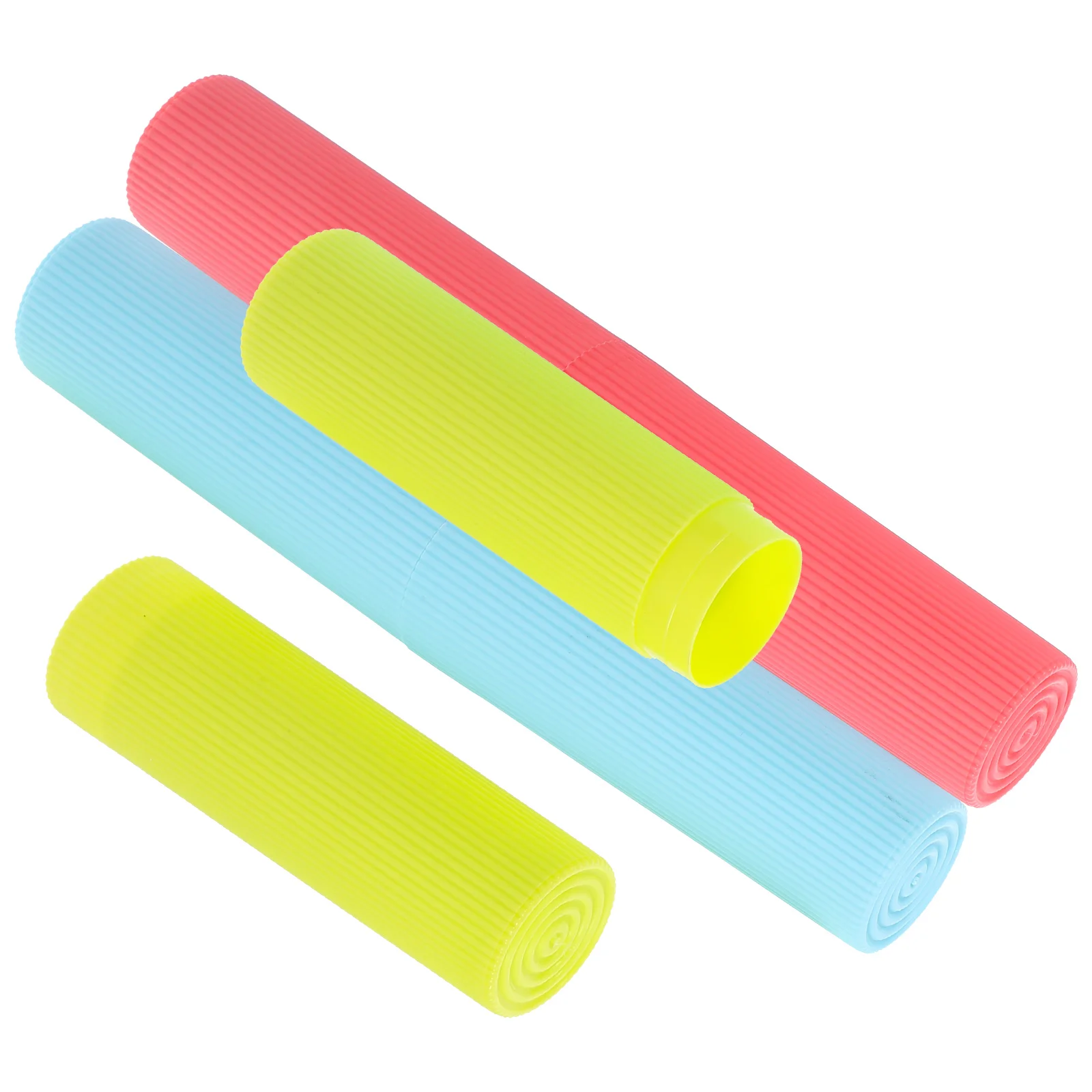 

3 Pcs Toothbrush Box Macaron Color Anti Slip 20x3cm Travel Case for Toothbrushes PP Material Container Holder