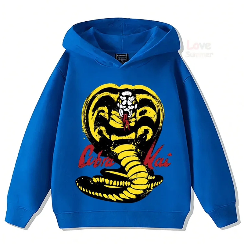 Herbst Cobra Kai Lustige Kinder-Hoodies, Kinder-Sweatshirt, Streetwear für Jungen und Mädchen, Grafik, lässiger Sport-Pullover – Detail 9