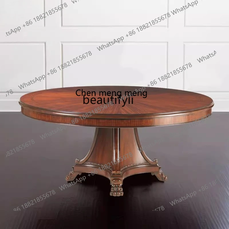 X  Large apartment round dining table, villa dining table with turntable, high-end restaurant