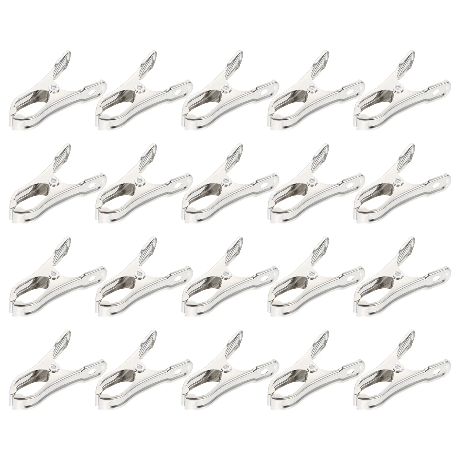 

20pcs Garden Clips Stainless Steel Strong Grip Windproof Clamps For Greenhouse Netting Plant Cover Outdoor Shading Fixing Clips