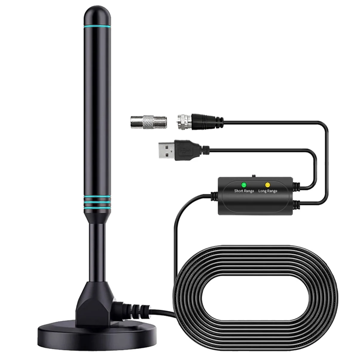 

A05R Column High-Definition Digital TV Antenna Indoor and Outdoor Universal Amplifier with Switch Adjustable UHF TV Antenna