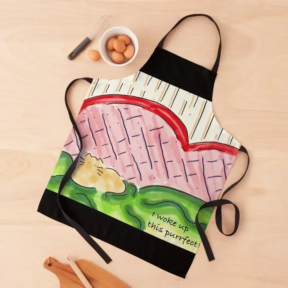 

Orange cat perfection Apron restaurant accessories Woman Kitchen cookings for women For Cooking Apron