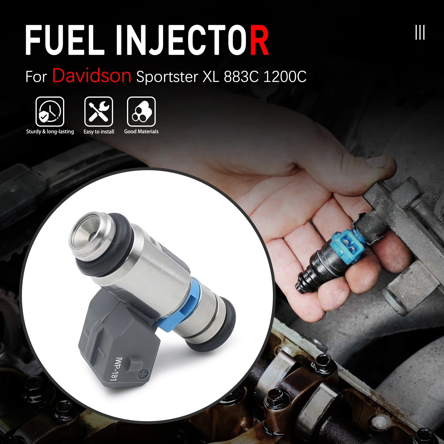 

For Harley Davidson Sportster EFI 1200C 1200X 1200T 1200R 1200N XL 883 883R 883N Engine Parts Fuel Injector IWP181 27706-07A