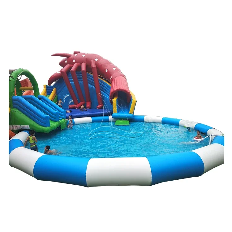 Kids Water Slide Park Rides Swimming Pool Bouncy Rides Inflatable Castle