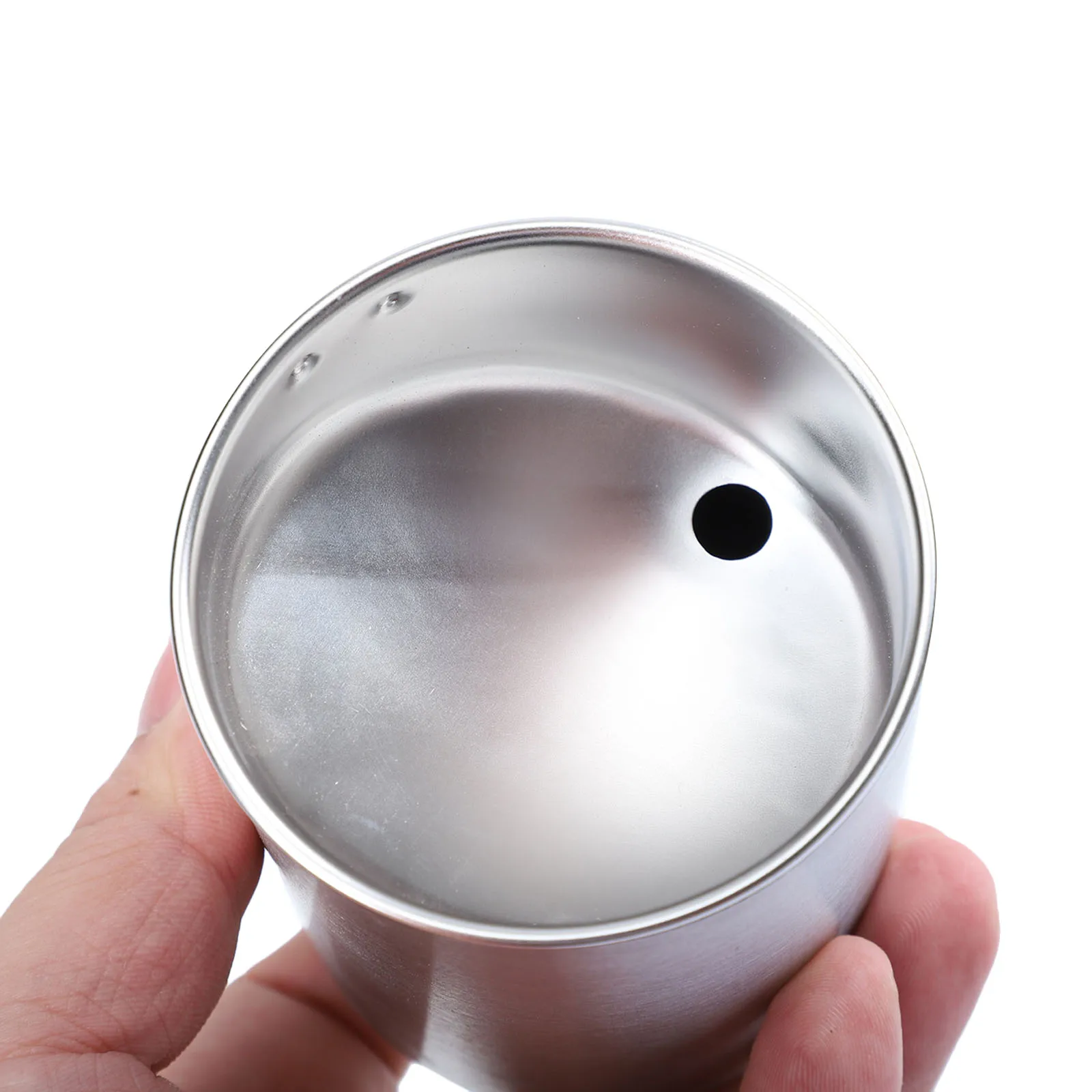 

Car Ash Container Ashtray Useful Funnel with Lid Holder Vehicle Stainless Steel