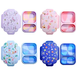 Folding Silicone Lunch Box Set, Sports Kettle, Silicone Preservation Box, Student Outdoor Picnic, Children's Bento Lunch Box Set
