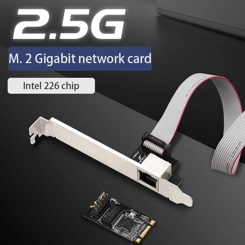 For Desktop PC M. 2 2.5G gigabit network card 2500Mbps computer accessorie Fast Ethernet high-speed RJ45 LAN Adapter M.2 to RJ45