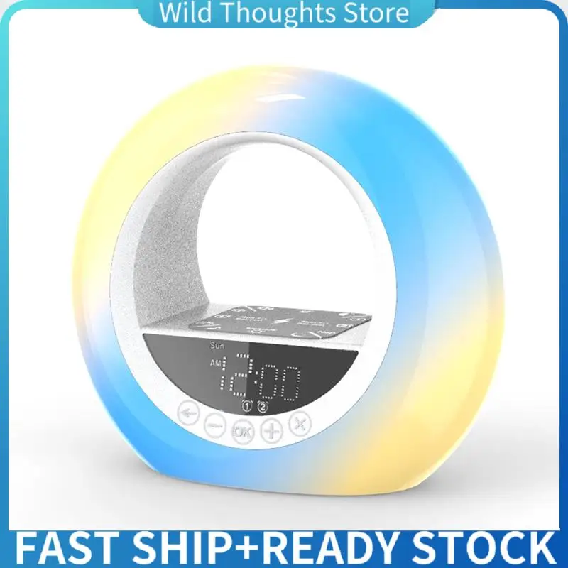 

Sunrise Alarm Clock Wake Up Light Clock With Night Light Desk Clock For Heavy Sleepers Bedroom Sleep Aid-[Qahk]