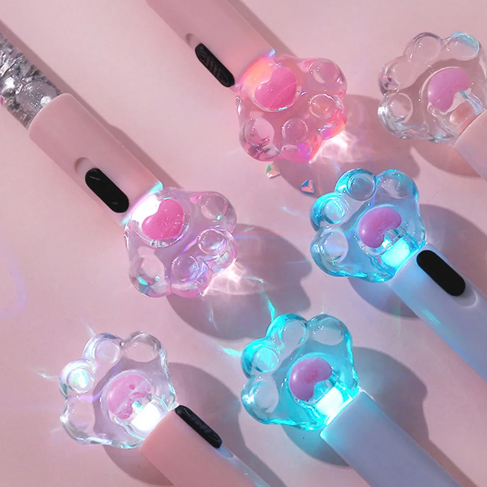 

5Pcs Cat Claw Glowing Pens Luminous Gel Ink Smooth Writing Stationery for Children School Office Party Gift Idea