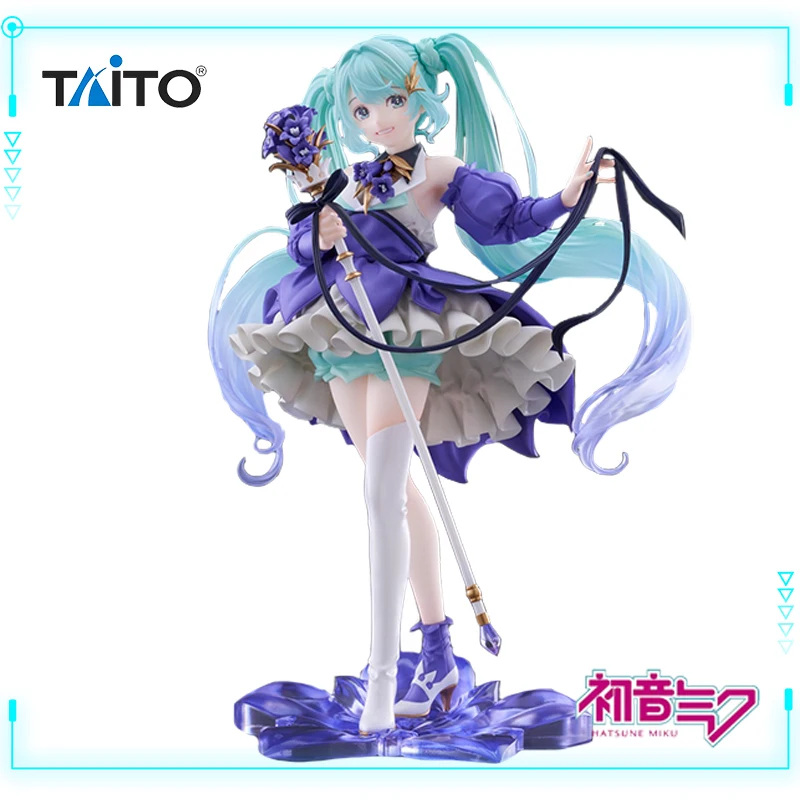 taito-figurine-de-chanteuse-vocaloid-originale-et-authentique-piece-maitresse-d'artiste-hatsune-ku-anniversaire-2024-medailles-fleur-ver-23cm-modele-de-jouet-cadeau