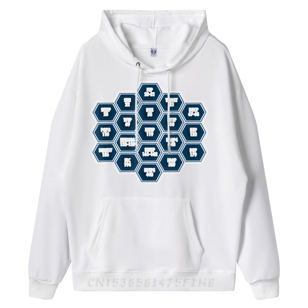 Casual Cyber Security Port Numbers Hacker O-Neck Sweatshrt Father Day Sweatshirt Long Sleeve Girlfriend Funky Normal Hoodies