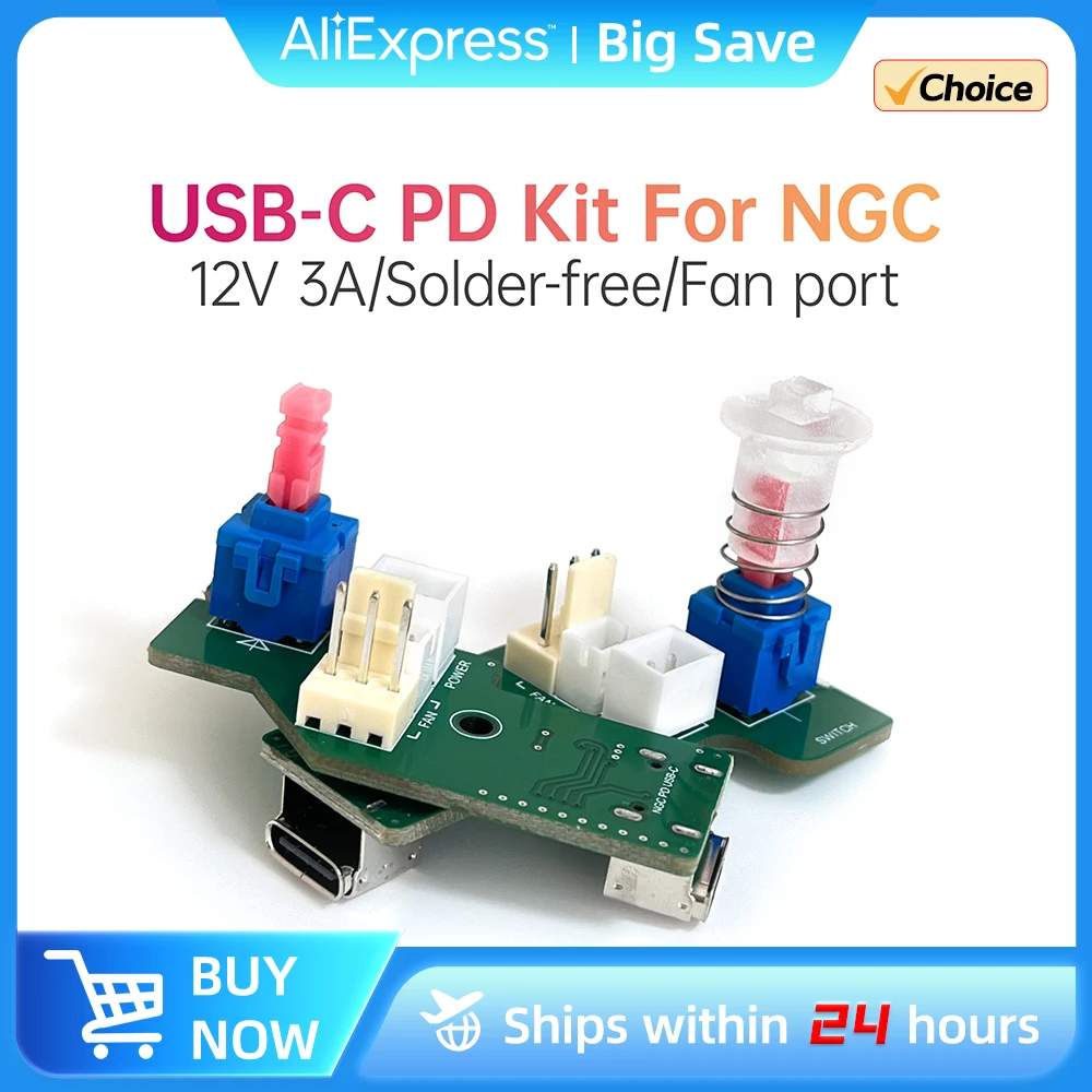 USB Type-C Power Adapter Kit For Gamecube Consoles DOL-001 And DOL-101 Support PD Charging Protocol No-solder 12V Fan Port