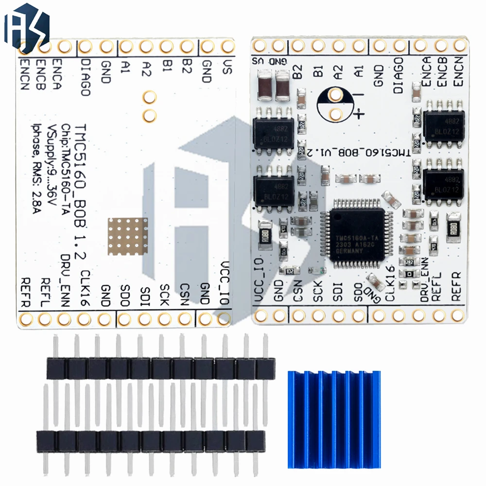 3D 프린터 부품 TMC5160TA-V1.0 BOB 고전력 스테퍼 모터 드라이버 TMC5160 스텝스틱 스텔스쵸프/스프레드사이클 기능 탑재 초저소음