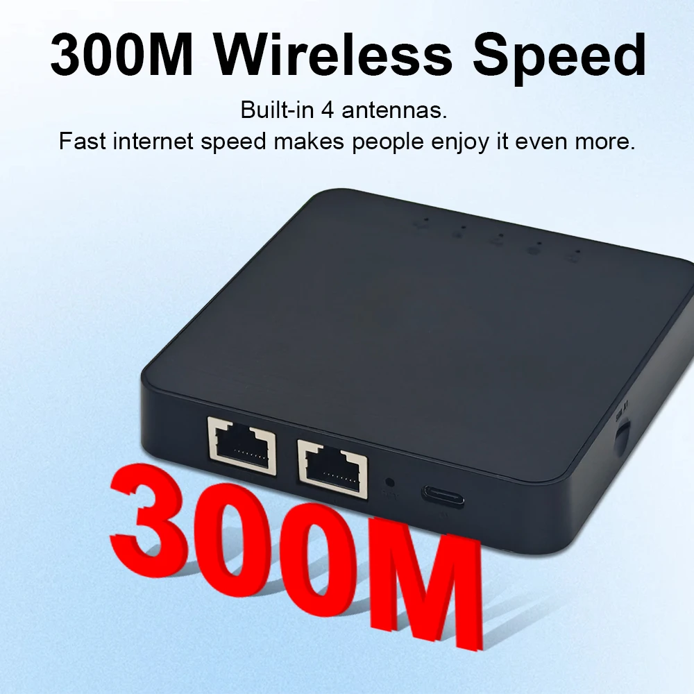 OPTFOCUS 4G WIFI LTE Box Router 300Mbps Wireless Simcard Mobile Modem Hotspot 2 Port RJ45 WAN/LAN SIM Card Router مع Type-c #2