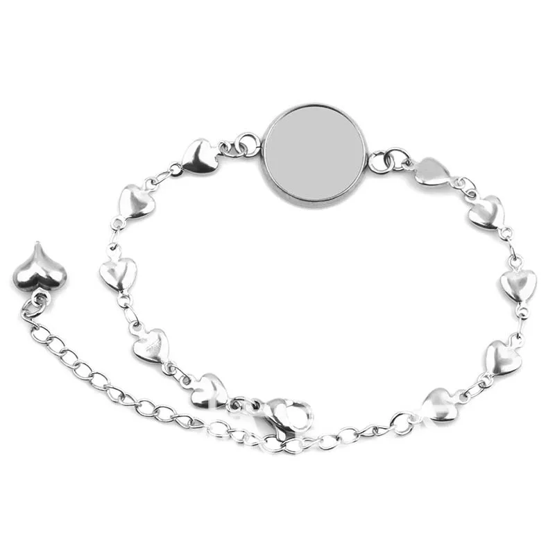 5pcs Stainless Steel Cabochon Bracelet Settings Cabochon 12mm 16mm 20mm Cameo Bracelets Bezel Base Blanks Diy Jewelry Finding