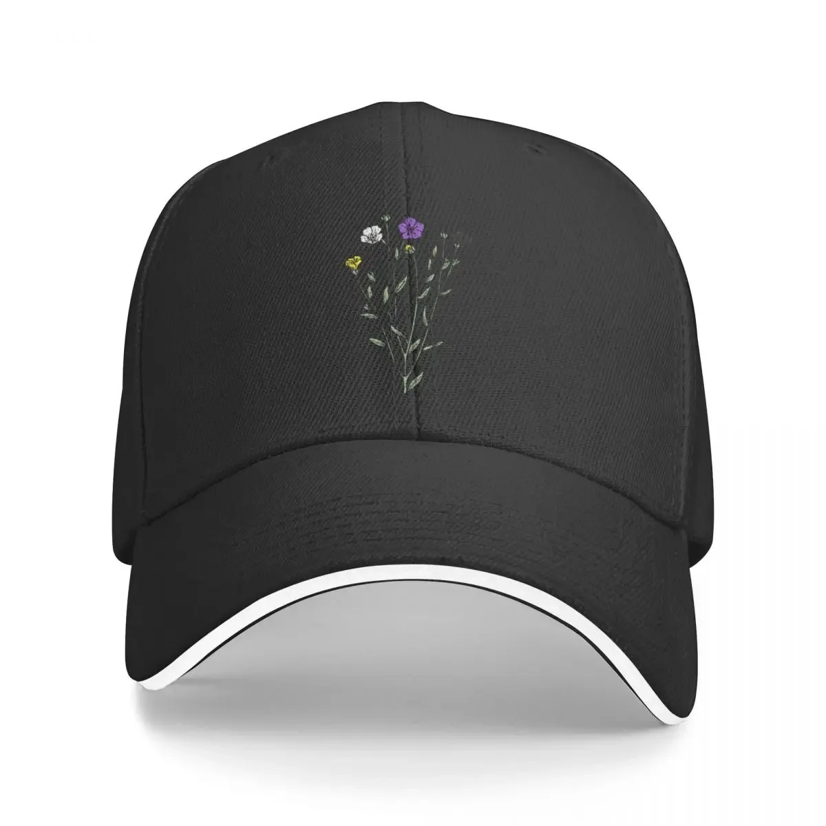 Subtle Nonbinary Pride Flax Sprig Baseball Cap Snapback Cap Christmas Hat Women's Hats For The Sun Men's