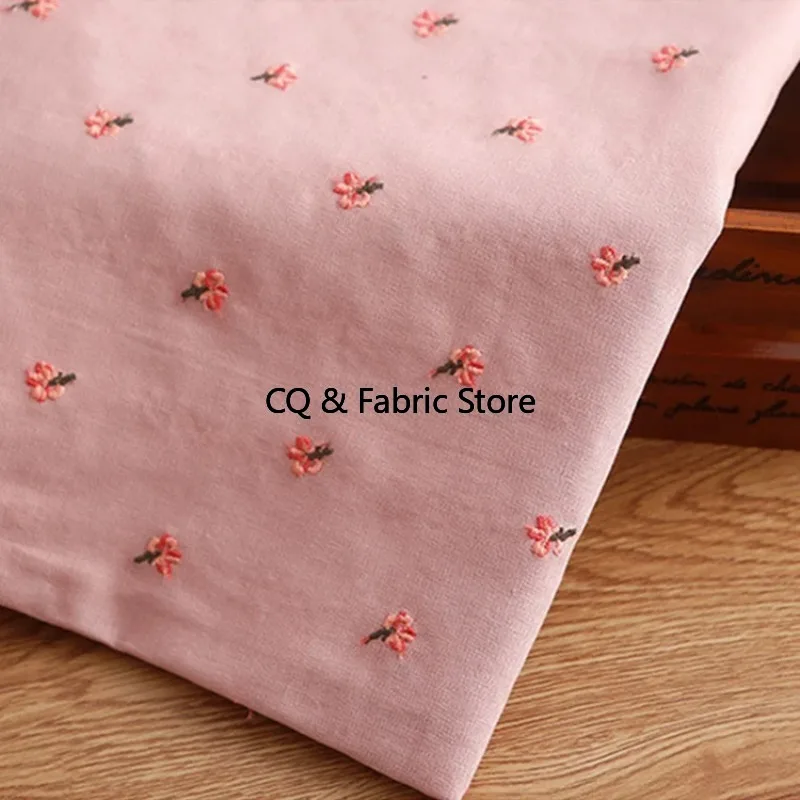 

Japanese Style Ramie Cotton And Linen Cloth Diy Handmade Three-Dimensional Flower Embroidery Fabric For Clothing Apron Cushion
