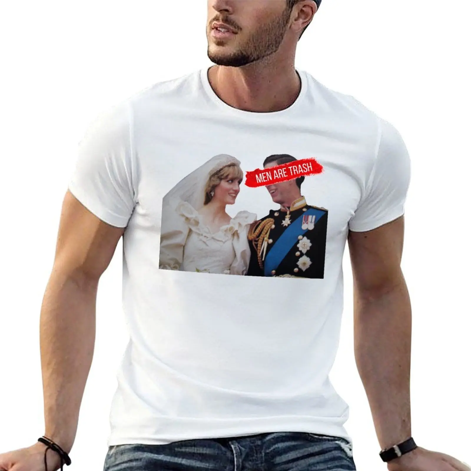 

Men Are Trash Charles and Diana T-Shirt black cotton t-shirt plain for man package man tshirt T-Shirt