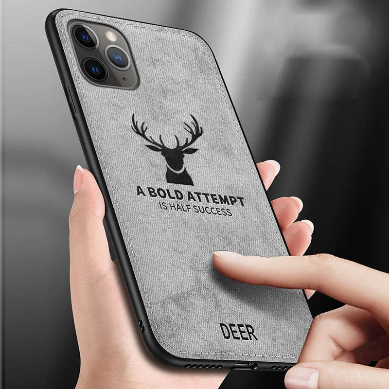 Mode Tuch Muster Telefon Fall Für iPhone 17 Air 16E 13 14 15 Pro Max 17 16 Pro max 12 Mini Plus Deer Schutz Abdeckung