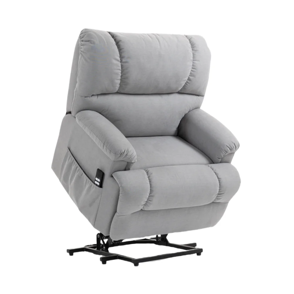 Modern Oversize Power Lift Fabric Recliner Big And Tall Armchair Sofa Chairs With Extendable Massage Metal Frame