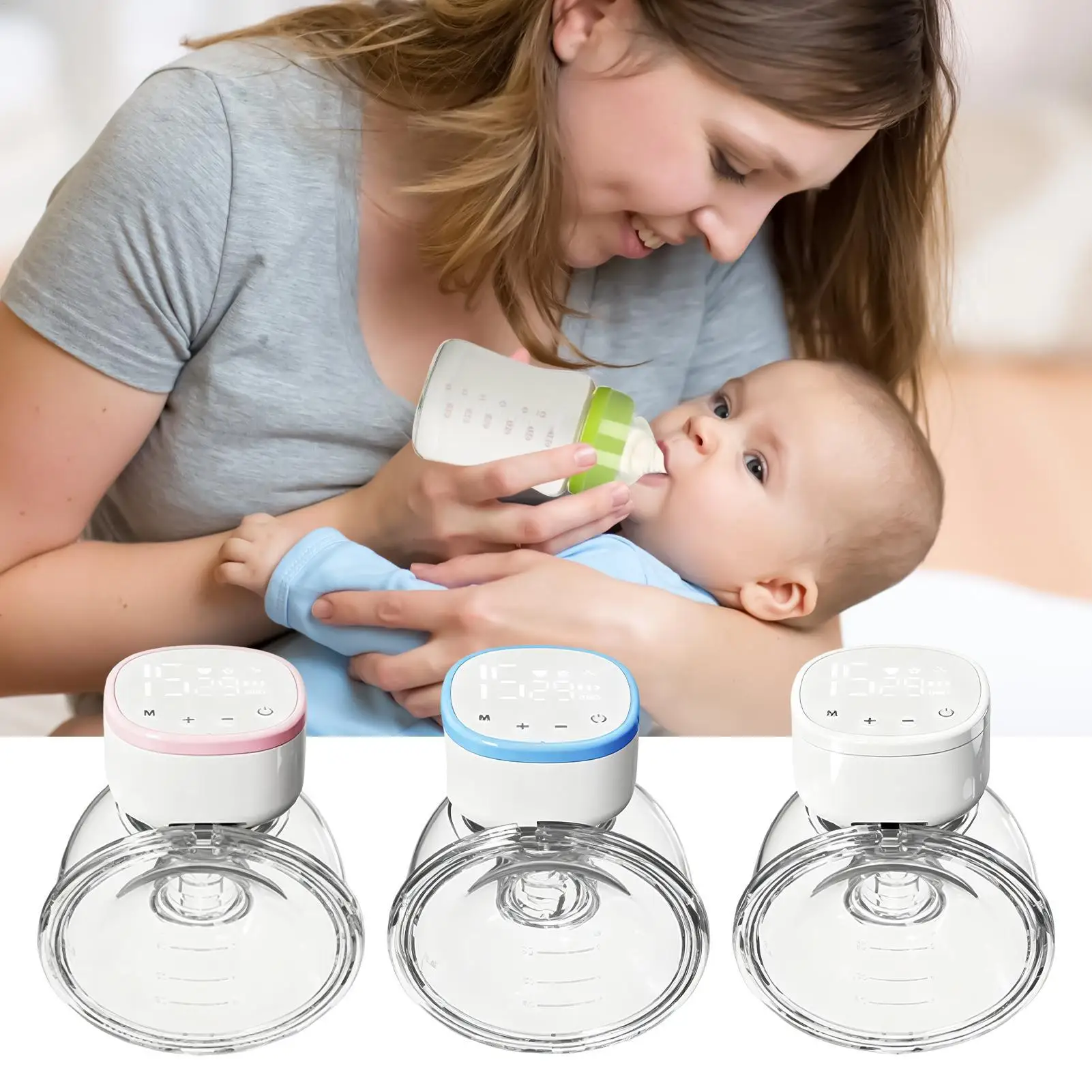 مضخة حر اليدين شاشة ذكية للرضاعة الطبيعية الكهربائية المحمولة بدون استخدام اليدين لاستبدال حلمة الحليب لأمي الطفل #2