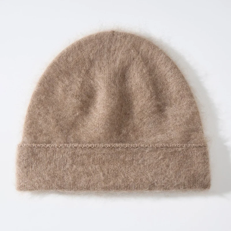 

Нечеткая шерстяная кашемировая шапка-бини для женщин и мужчин, зимняя вязаная шапка