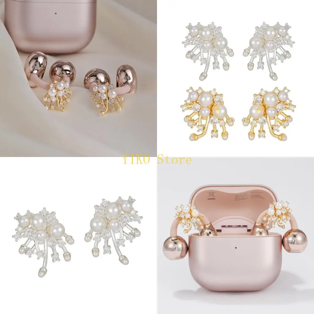 K32C intégré Zircons clouté mode brillant nébuleuses écouteurs breloques mécanisme à pression pour Freeclip1/2