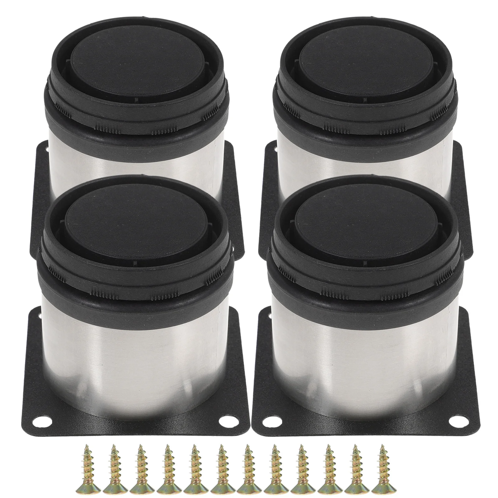 4 قطعة أرجل قطع الأثاث المستديرة القابلة للتعديل تدعم أقدام الفولاذ المقاوم للصدأ لرفوف خزائن ذاتية الصنع الثقيلة 60x50 مللي متر حجم 197x236x197 #2