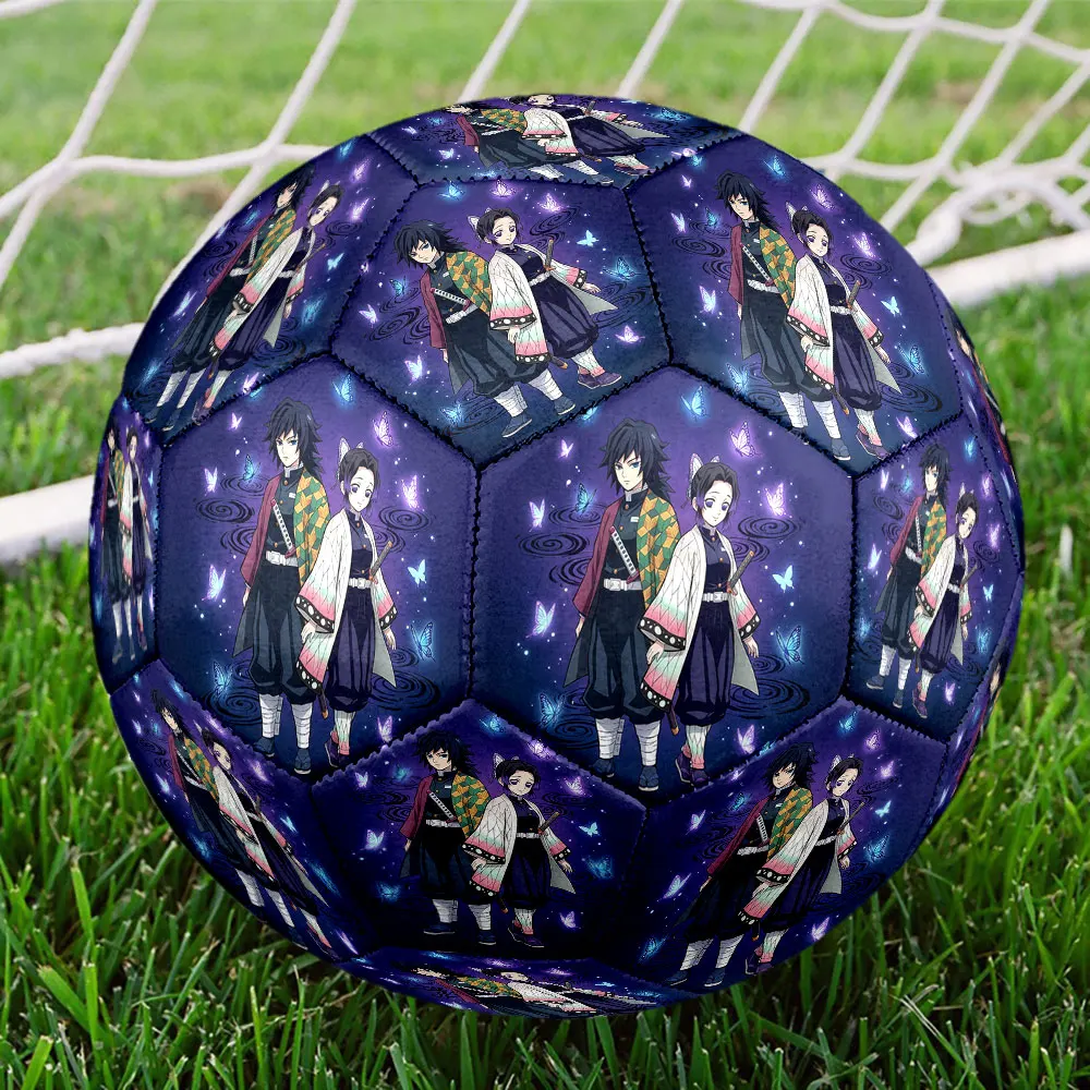 1pc Demon Slayer Kimetsu no Yaiba Soccer Ball Football Size 5 Indoor Soccer Ball Colorful Team Training Great For Sports HE24