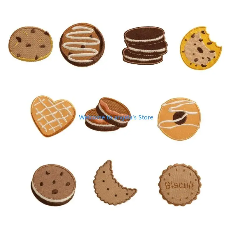 

X4YC 10pcs Biscuit Patches Adhesive Patches Stickers Nosewing For Hat and Garment Accessories Craft Decoration For Adult Kids