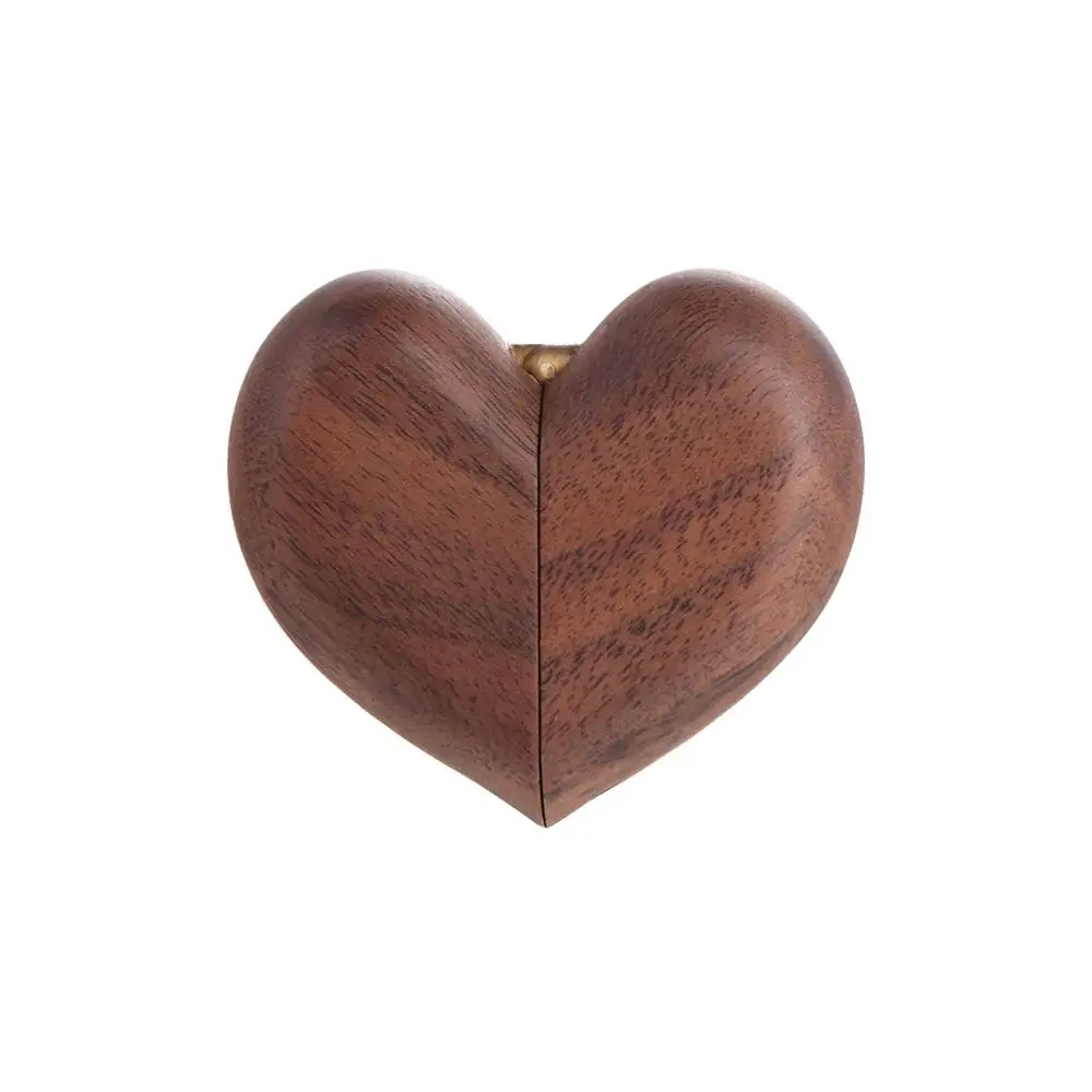 Elegant Heart Shaped Wooden Ring Box Single Slot Durable Jewelry Organizer Box Reusable Portable Proposal Ring Case Engagement